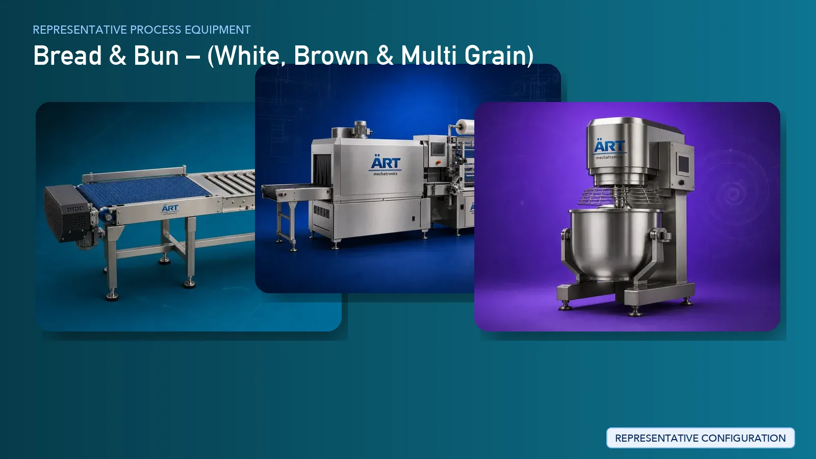 Representative Bakery Processing Plant & Machinery Solutions process equipment by ART Mechatronics