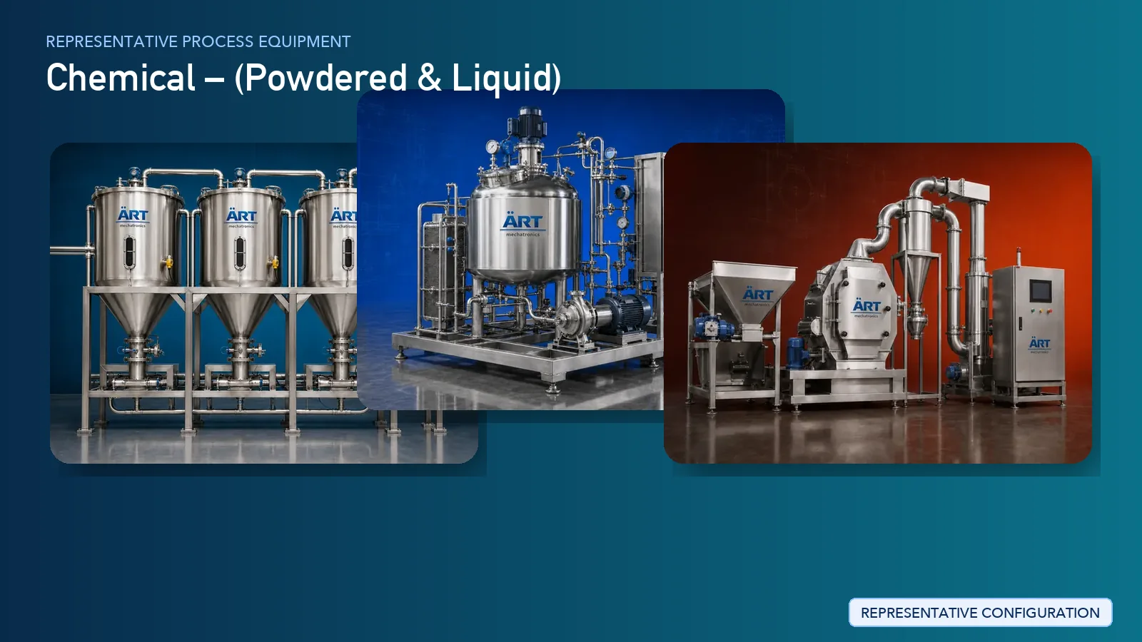 Representative Liquid Chemical Processing Plant & Machinery Solutions process equipment by ART Mechatronics