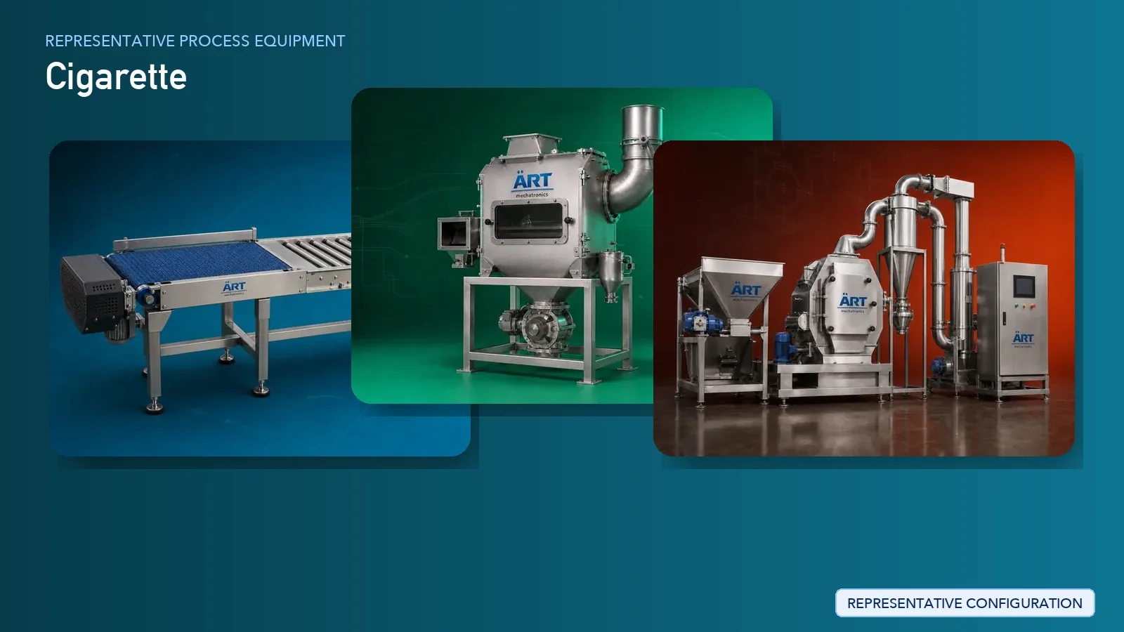 Representative Cigarette process equipment by ART Mechatronics
