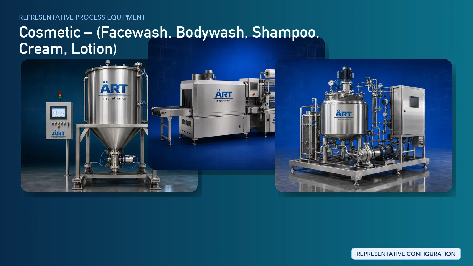 Representative Shampoo Processing Plant & Machinery Solutions process equipment by ART Mechatronics