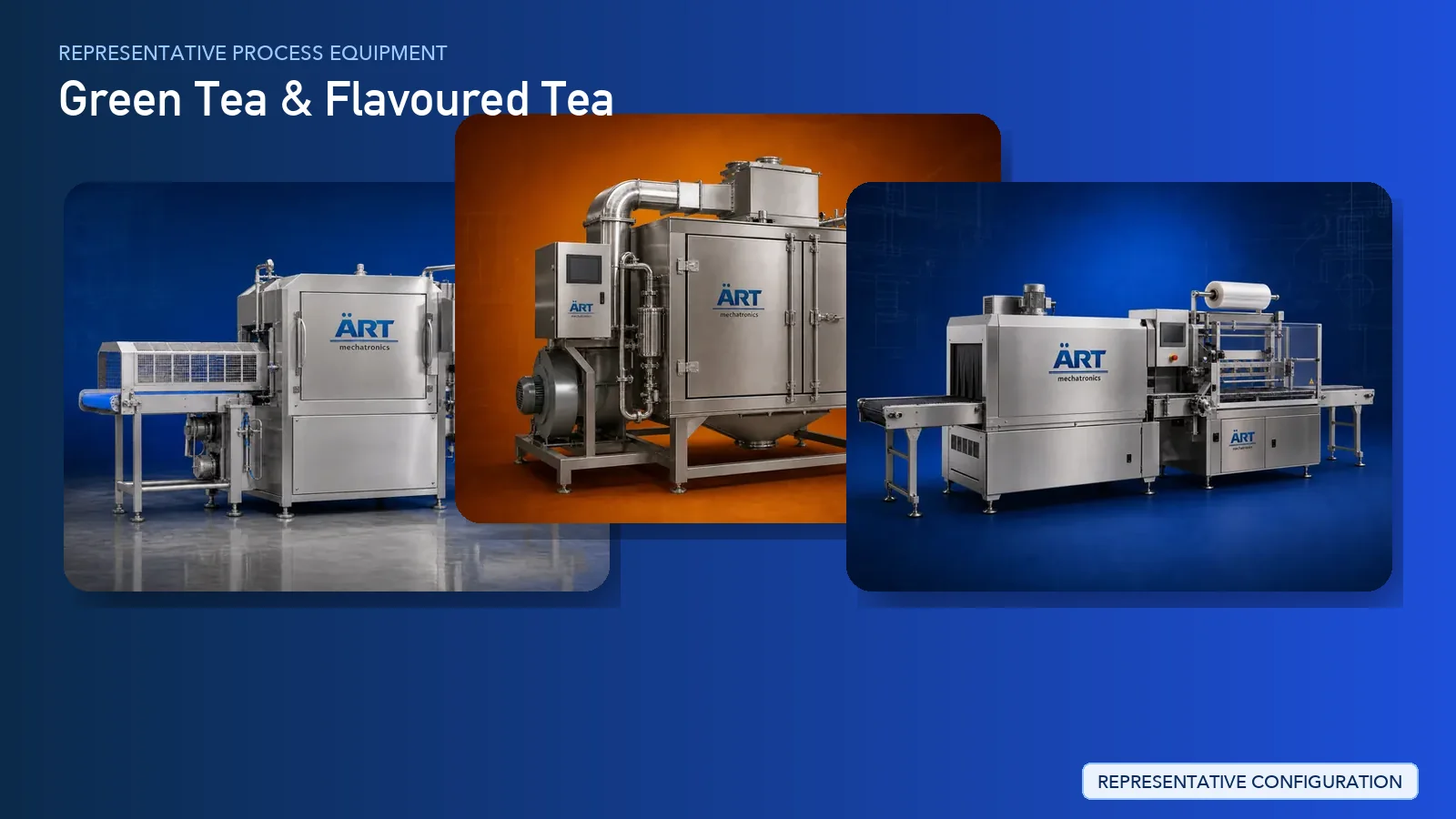 Representative Green Tea & Flavoured Tea Processing Plant & Machinery Solutions (Herbal & Wellness Tea Production) process equipment by ART Mechatronics