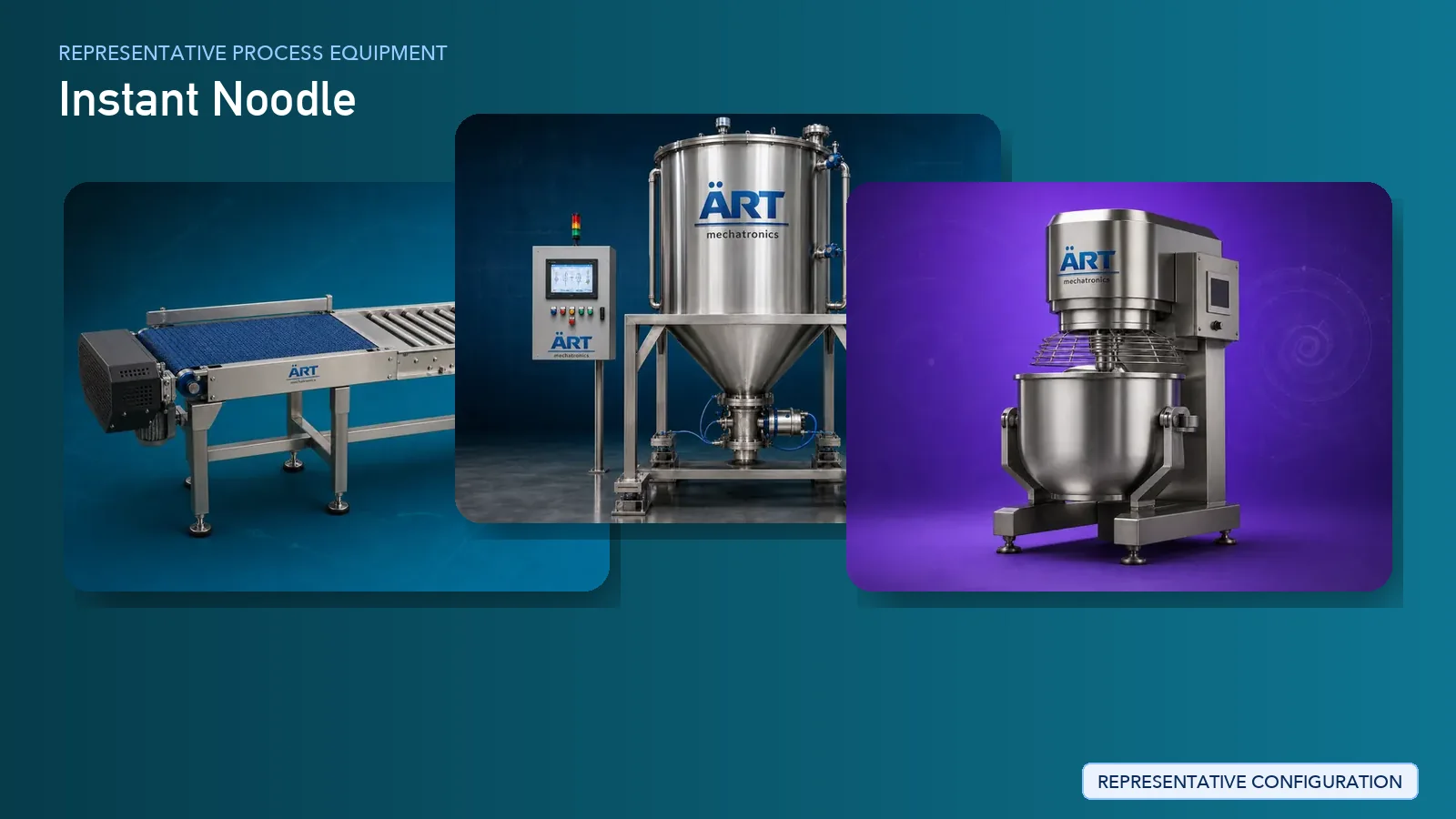 Representative Instant Noodle process equipment by ART Mechatronics