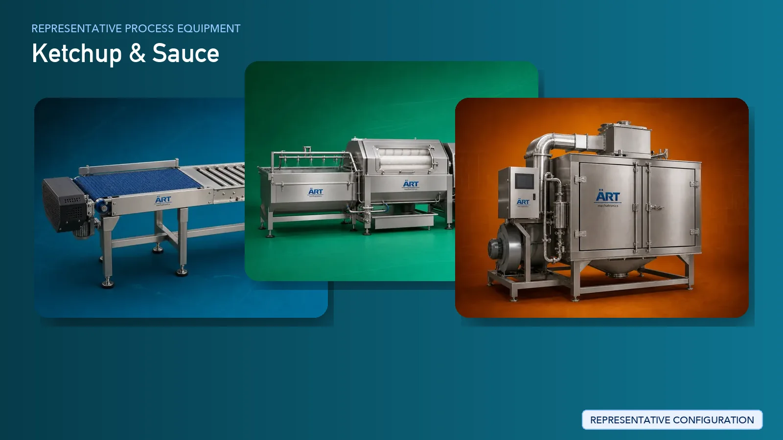 Representative Ketchup & Sauce process equipment by ART Mechatronics