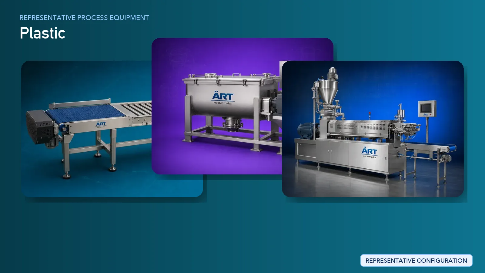 Representative Plastic Products Processing Plant & Machinery Solutions process equipment by ART Mechatronics