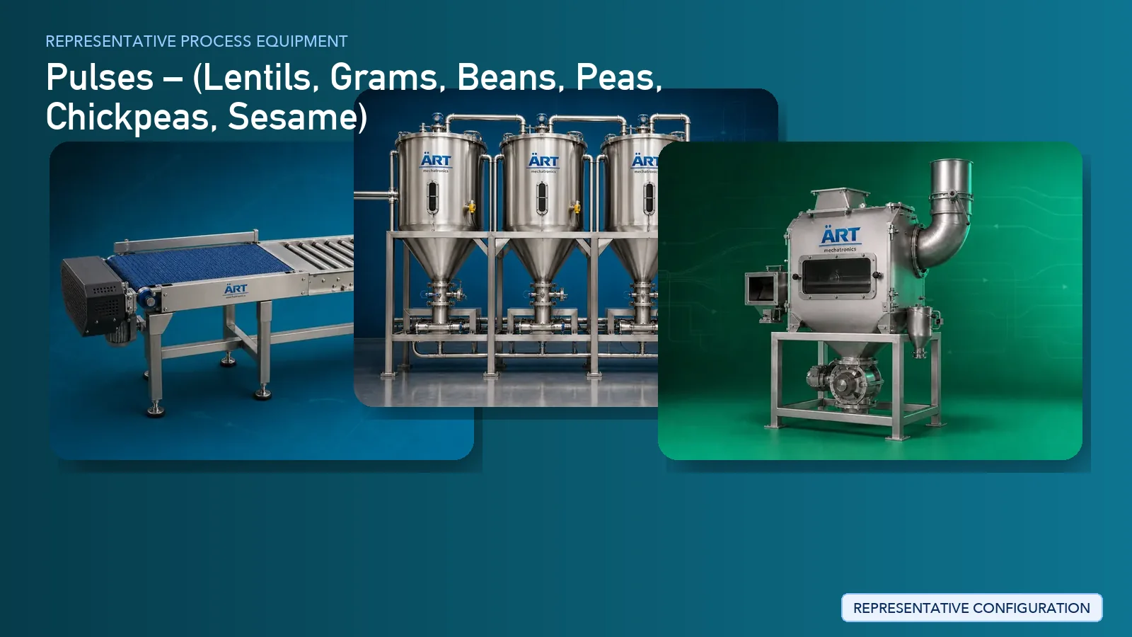 Representative Beans Processing Plant & Machinery Solutions process equipment by ART Mechatronics