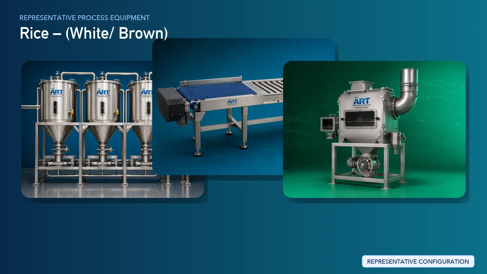Representative White Rice Processing Plant & Machinery Solutions process equipment by ART Mechatronics