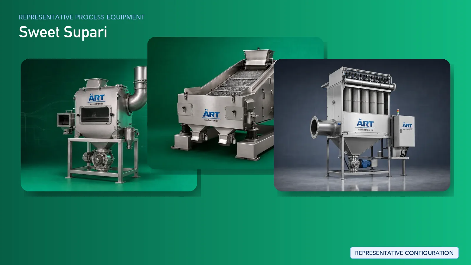 Representative Sweet Supari process equipment by ART Mechatronics