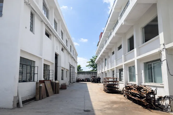 The yard between the works buildings