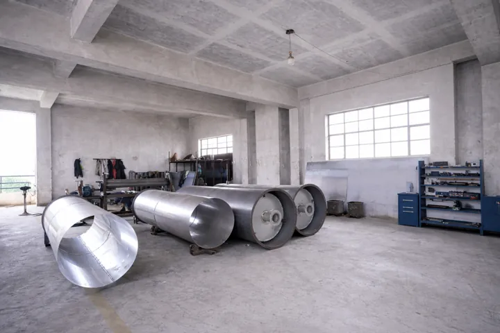 Rolled stainless steel shells ready for fabrication