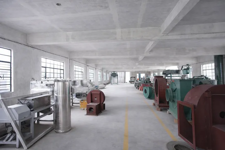 Blowers and process equipment lined along the hall