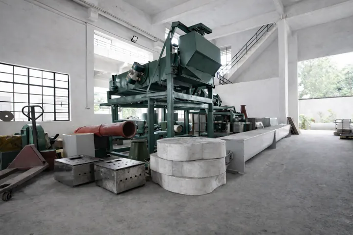 A processing line assembled in the works