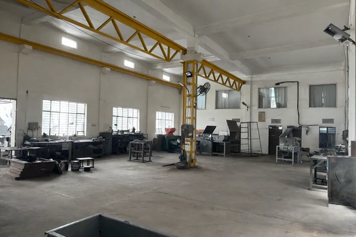 Fabrication work in progress under the gantry