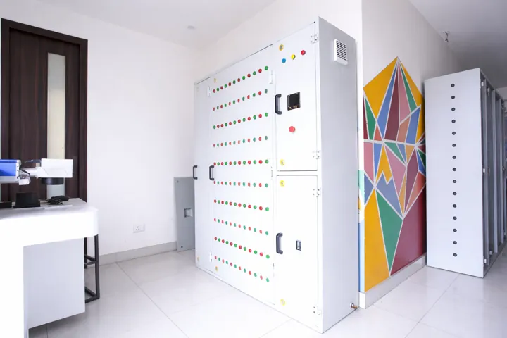 A control panel assembled in the panel shop