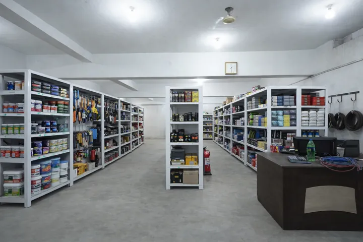 The components store with shelved stock