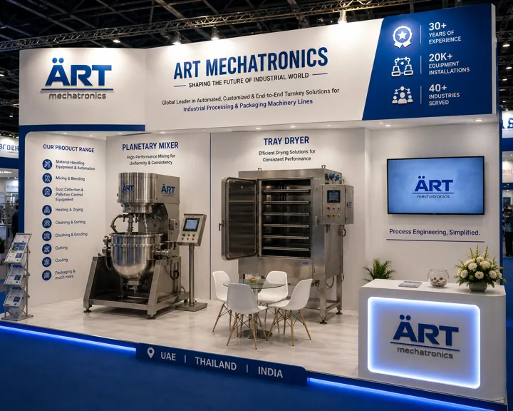 Planetary mixer and tray dryer at the ART Mechatronics stand