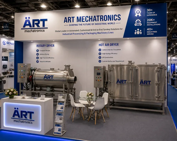 Rotary dryer and hot air dryer at the ART Mechatronics stand