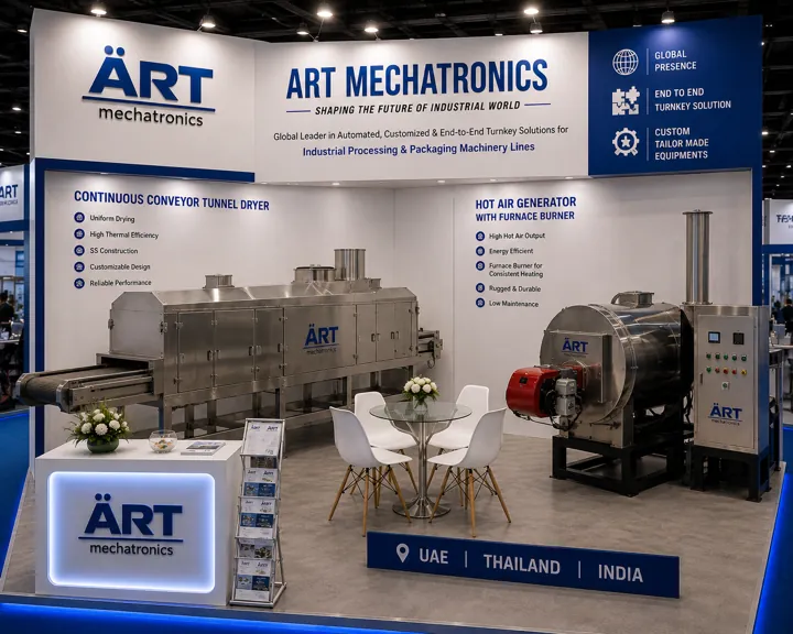 Continuous conveyor tunnel dryer and hot air generator at the ART Mechatronics stand