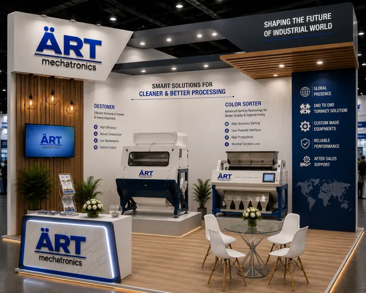 Destoner and colour sorter at the ART Mechatronics stand