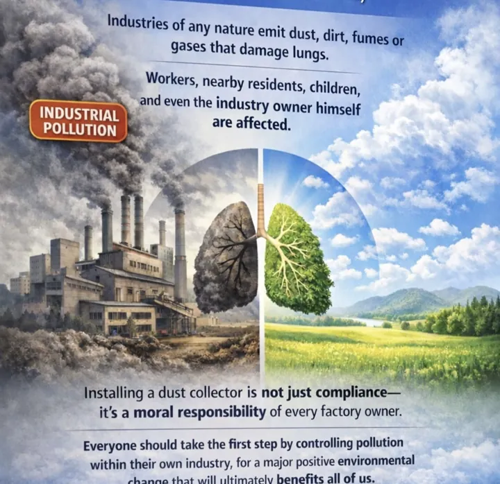 An awareness advertisement on industrial air pollution control